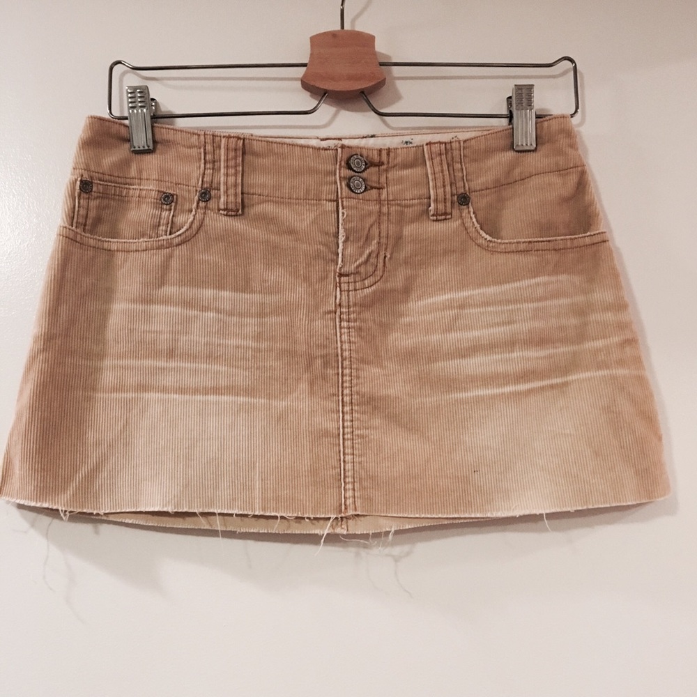 A&F Abercrombie 90s Vintage Camel / Beige / Tan Mini Cord Skirt